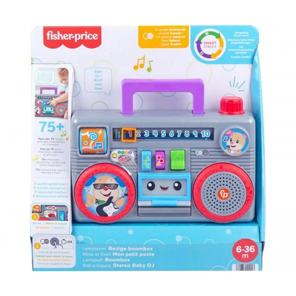 Izglītojošs radio Boombox Fisher-Price, 33 x 32 x 9 cm cena un informācija | Rotaļlietas zīdaiņiem | 220.lv