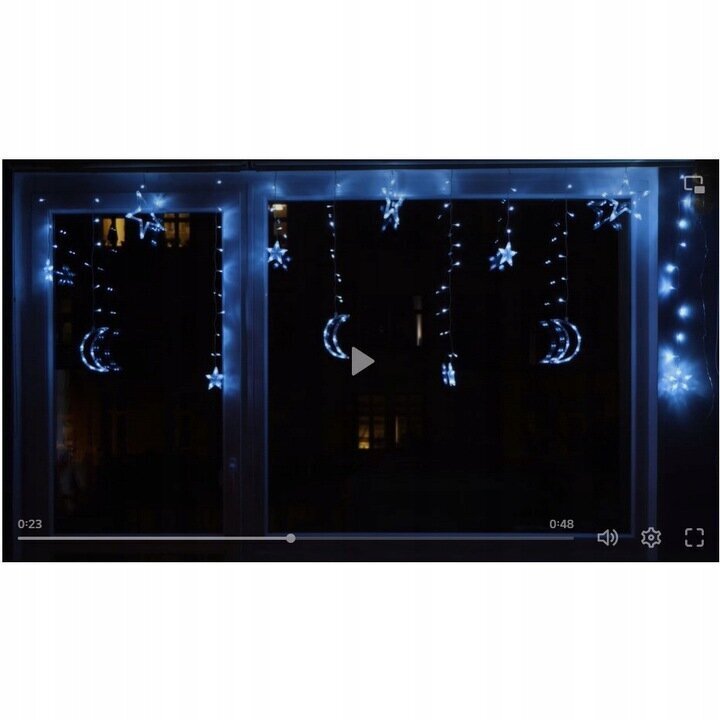 Ziemassvētku virtene ar 138 LED, 5,3 m, auksti balta cena un informācija | Ziemassvētku lampiņas, LED virtenes | 220.lv