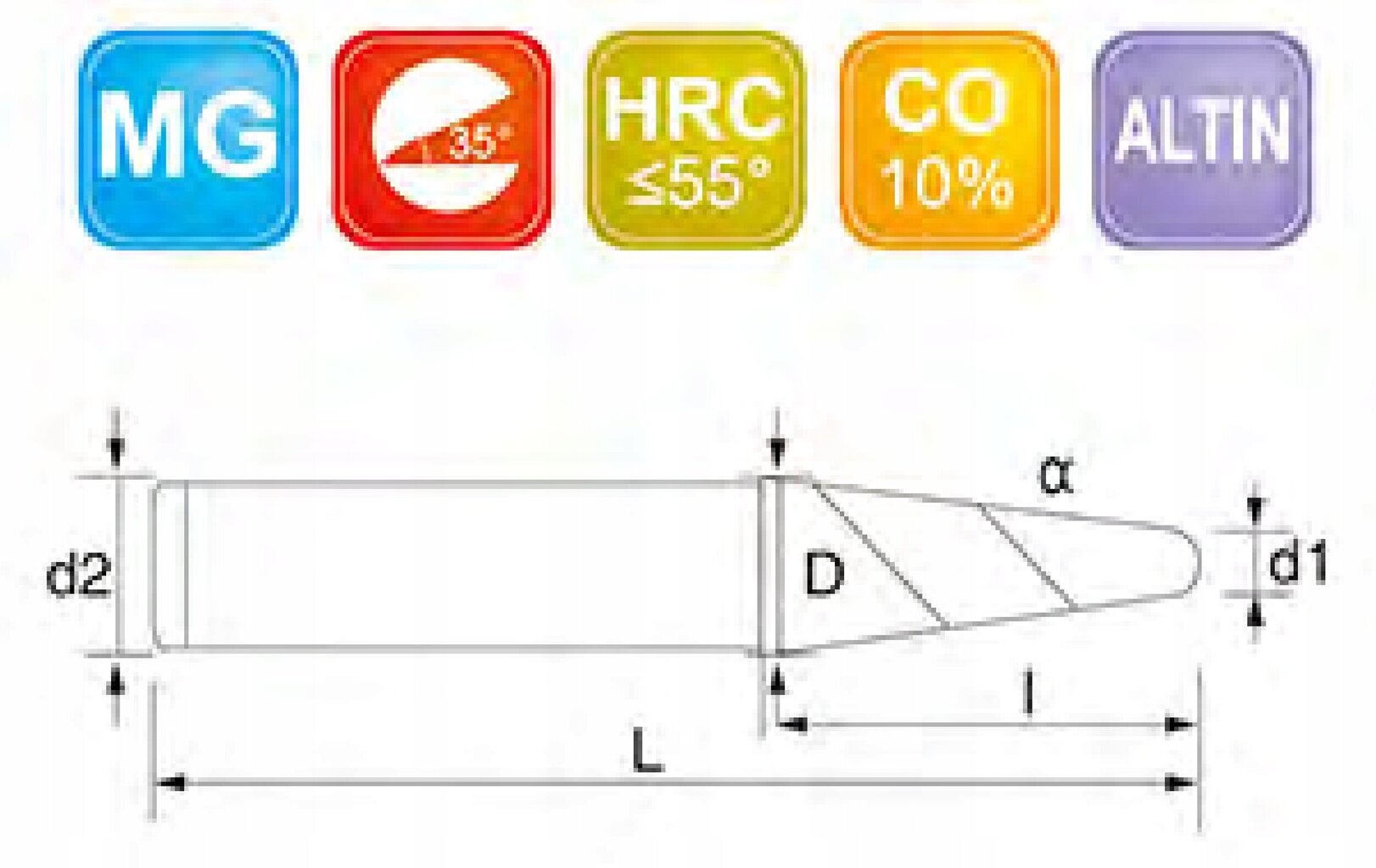 Karbīda frēze Ralmetal VHM 55 HRC cena un informācija | Frēzes | 220.lv