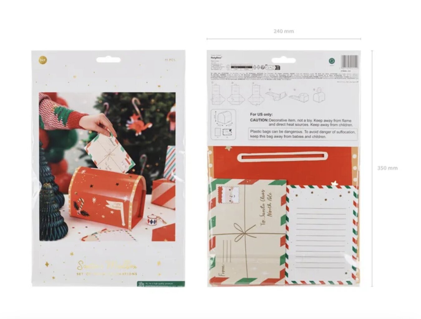 Ziemassvētku vecīša pastkastīte, 14x22x13 cm cena un informācija | Svētku dekorācijas | 220.lv