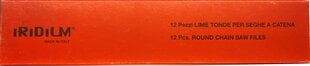 Apaļas vīles zāģu ķēdēm Iridium, 4,4 mm x 200 mm, 12 gab. cena un informācija | Dārza tehnikas rezerves daļas | 220.lv