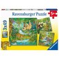 Ravensburger puzle 3x49 gabali Džungļu jautrība cena un informācija | Puzles, 3D puzles | 220.lv