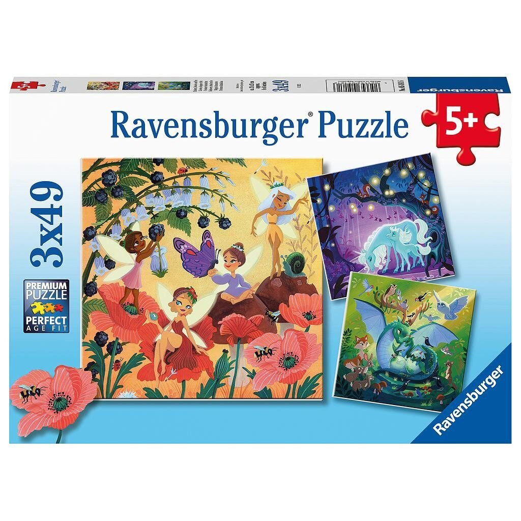 Ravensburger puzle 3x49 gab.Maģiski tēli cena un informācija | Puzles, 3D puzles | 220.lv