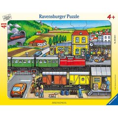 Ravensburger lielo gabalu puzle 41 gab. Dzelzceļa stacija cena un informācija | Puzles, 3D puzles | 220.lv