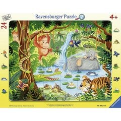 Пазл Ravensburger, большой плиточный 24 детали, жители джунглей цена и информация | Пазлы | 220.lv