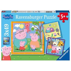 Ravensburger puzle 3x49 gabali Peppa Pig cena un informācija | Puzles, 3D puzles | 220.lv