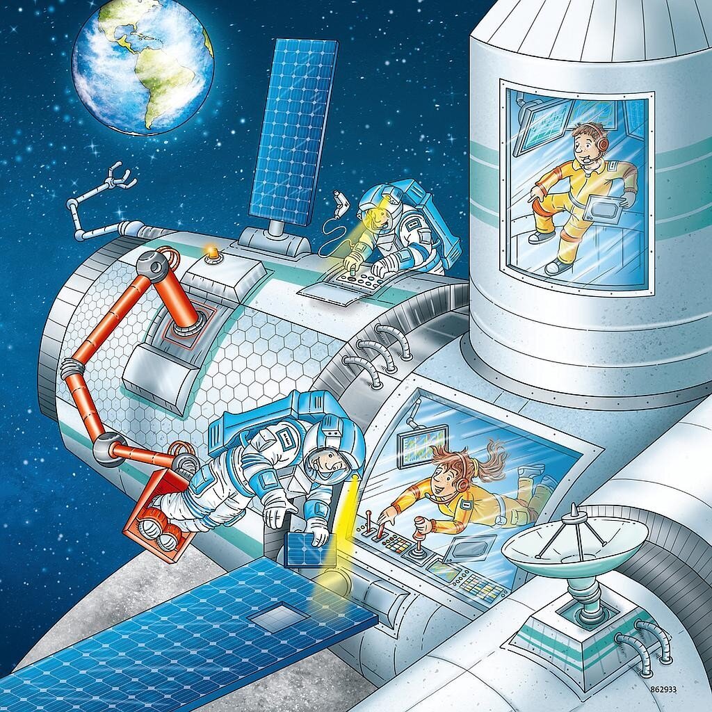 Ravensburger puzle 3x49 Astronauti cena un informācija | Puzles, 3D puzles | 220.lv