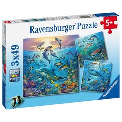 Пазл Ravensburger 3х49 шт., подводный мир цена и информация | Пазлы | 220.lv