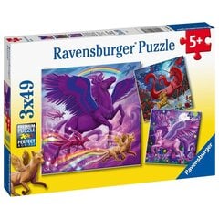 Ravensburger puzle 3x49 gab.Mītiska varenība cena un informācija | Puzles, 3D puzles | 220.lv