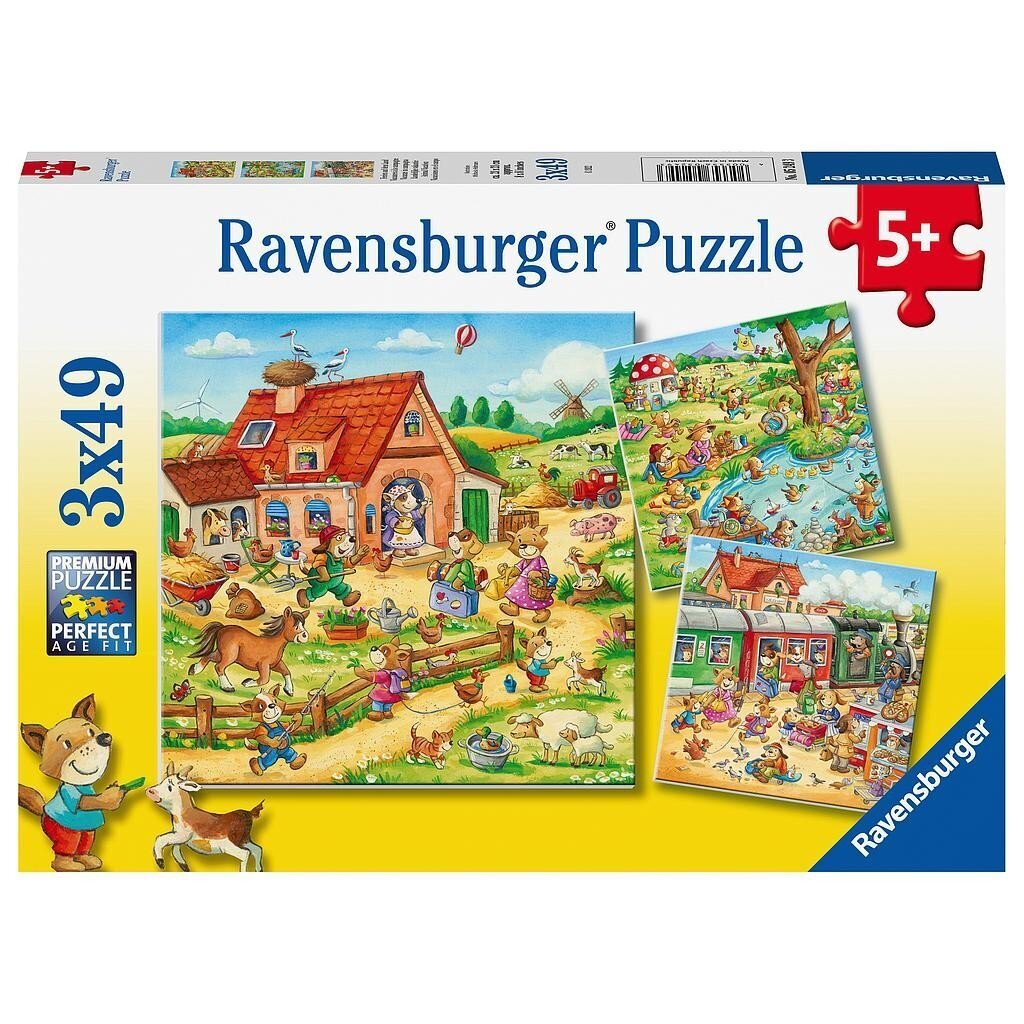 Ravensburger puzle 3x49gb Atpūta laukos cena un informācija | Puzles, 3D puzles | 220.lv