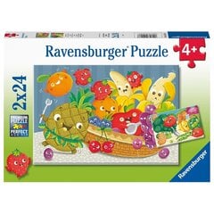 Ravensburger puzle 2x24 gab.Svaigi augļi un dārzeņi cena un informācija | Puzles, 3D puzles | 220.lv