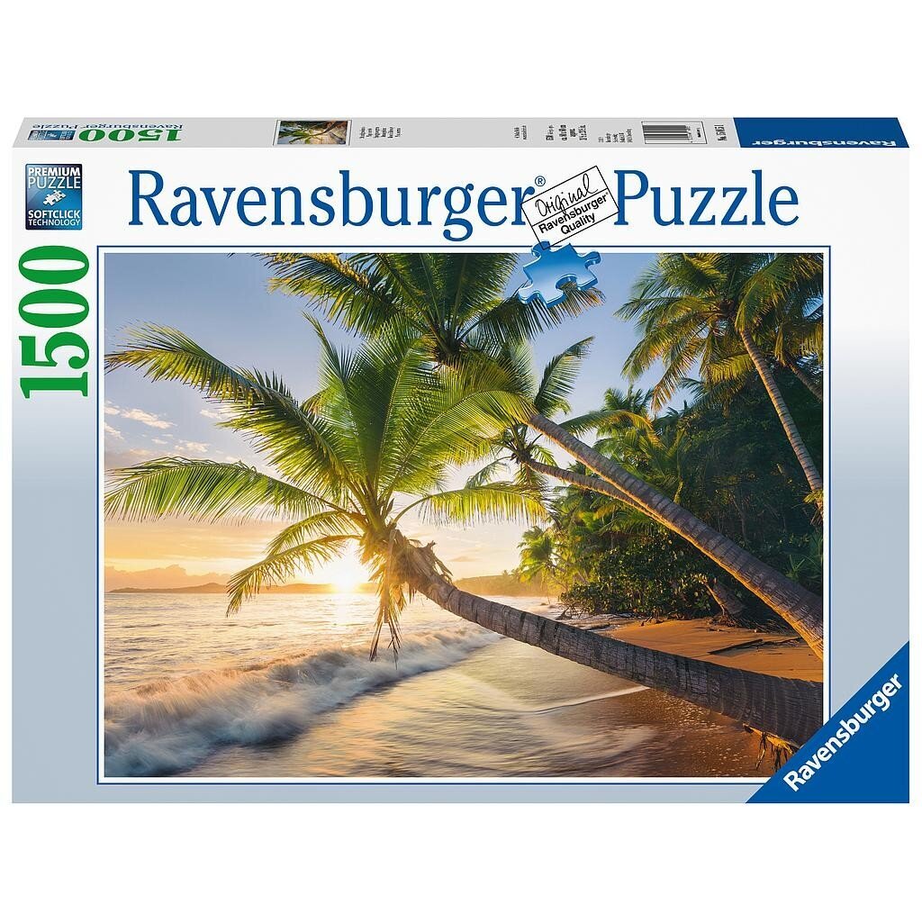 Ravensburger puzle 1500 gabali, Slēpta pludmale cena un informācija | Puzles, 3D puzles | 220.lv