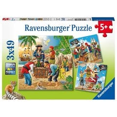 Пазл Ravensburger 3х49 деталей, пираты цена и информация | Пазлы | 220.lv