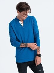 Vīriešu krekls ar garām piedurknēm Ombre Clothing, zils cena un informācija | Vīriešu T-krekli | 220.lv