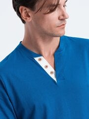 Vīriešu krekls ar garām piedurknēm Ombre Clothing, zils цена и информация | Мужские футболки | 220.lv