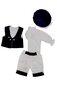 Apģērbu komplekts zēniem, balts/zils, 4 daļas cena un informācija | Apģērbu komplekti jaundzimušajiem | 220.lv