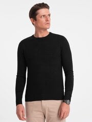 Klasisks vīriešu džemperis ar apkakli Ombre Clothing, melns cena un informācija | Vīriešu džemperi | 220.lv
