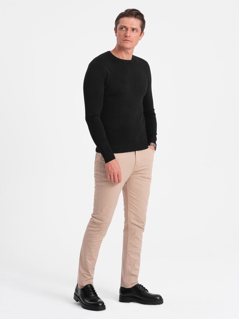 Klasisks vīriešu džemperis ar apkakli Ombre Clothing, melns cena un informācija | Vīriešu džemperi | 220.lv