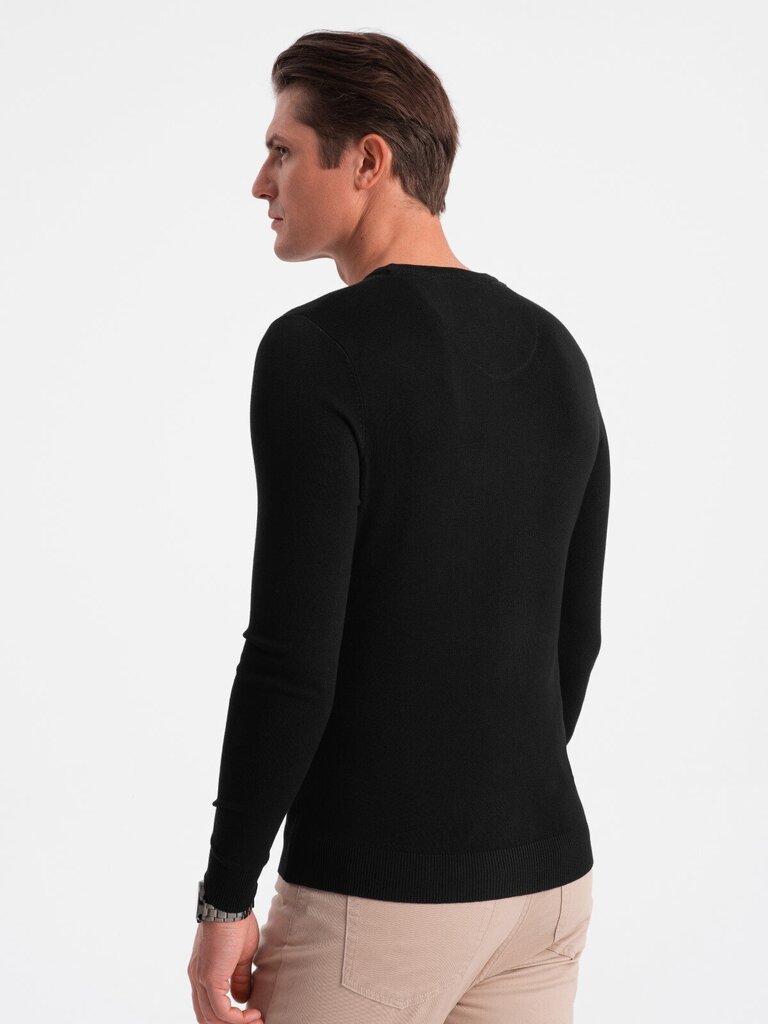 Klasisks vīriešu džemperis ar apkakli Ombre Clothing, melns цена и информация | Vīriešu džemperi | 220.lv