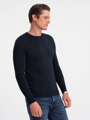 классический мужской свитер с круглым вырезом — темно-синий v9 om-swbs-0106 цена и информация | Мужские свитера | 220.lv