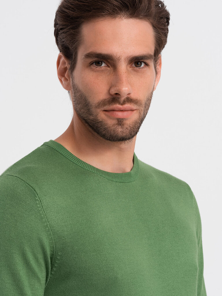 Klasisks vīriešu džemperis ar apkakli Ombre Clothing, zaļš cena un informācija | Vīriešu džemperi | 220.lv