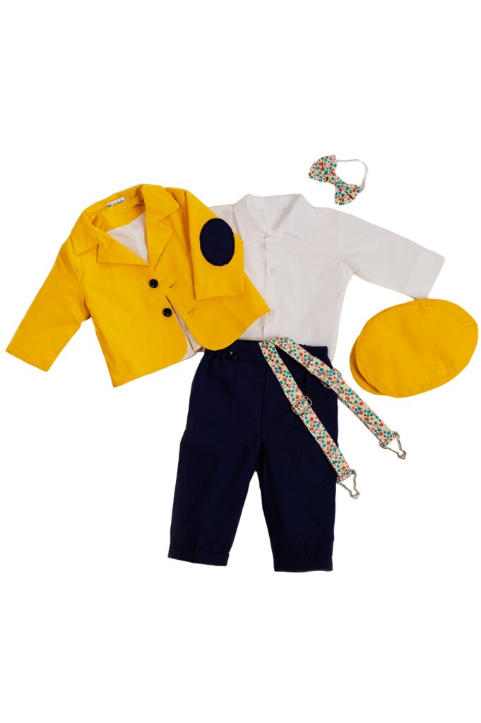 Uzvalks zēniem Romeo, dzeltens, 4 daļas cena un informācija | Apģērbu komplekti jaundzimušajiem | 220.lv