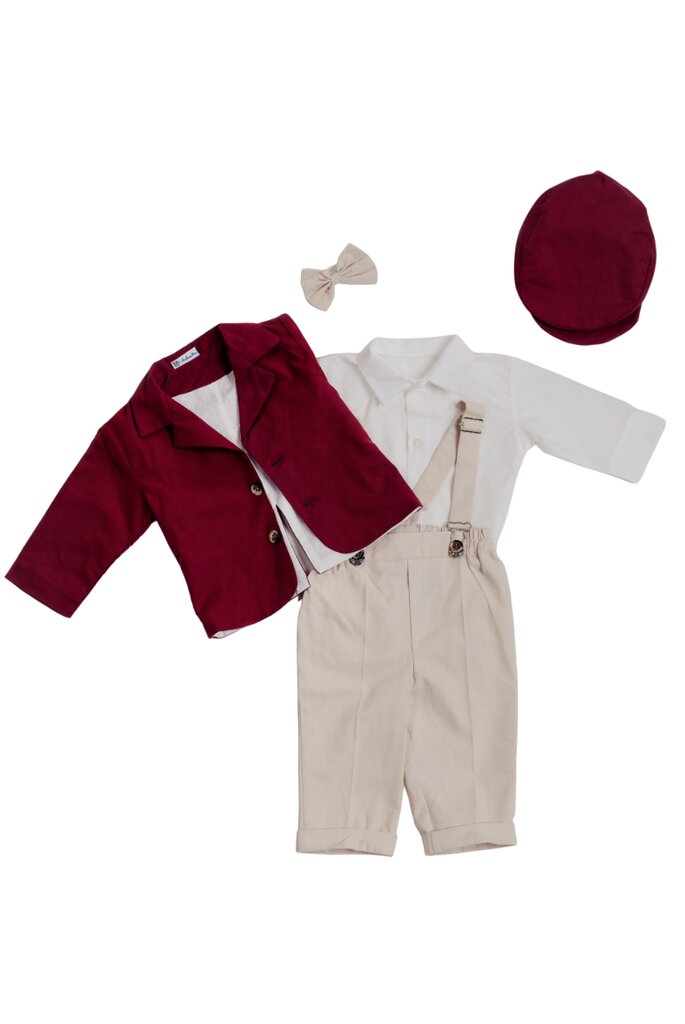 Uzvalks zēniem Romeo, sarkans, 4 daļas цена и информация | Apģērbu komplekti jaundzimušajiem | 220.lv