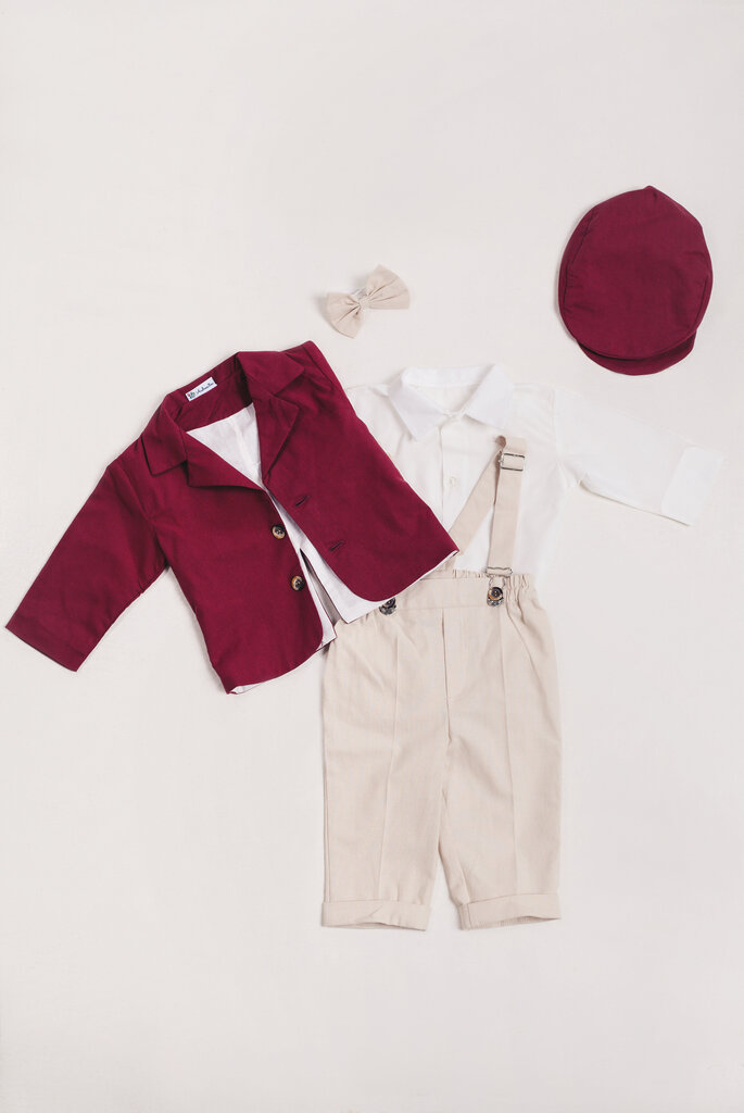 Uzvalks zēniem Romeo, sarkans, 4 daļas цена и информация | Apģērbu komplekti jaundzimušajiem | 220.lv