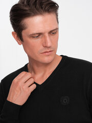 Elegants v-veida džemperis vīriešiem Ombre Clothing, melns cena un informācija | Vīriešu džemperi | 220.lv