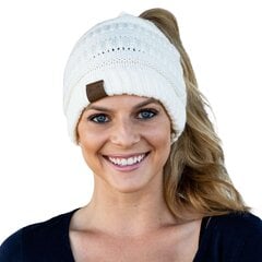 Женская вязаная шапка-бини CC, белая цена и информация | Женские шапки | 220.lv