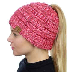 Sieviešu trikotāžas cepure C.C, rozā cena un informācija | Sieviešu cepures | 220.lv