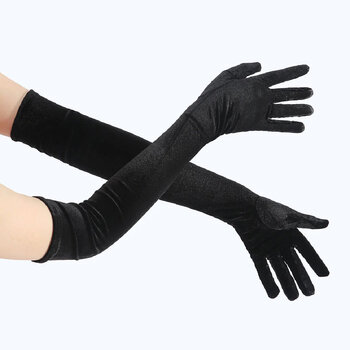 Женские длинные перчатки в стиле Великого Гэтсби, черные цена и информация | Женские перчатки | 220.lv
