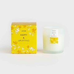 Aromātiskā svece Happy & Uplifting ar eikaliptu, jasmīnu un ciedru Avon 30h 120g cena un informācija | Sveces un svečturi | 220.lv