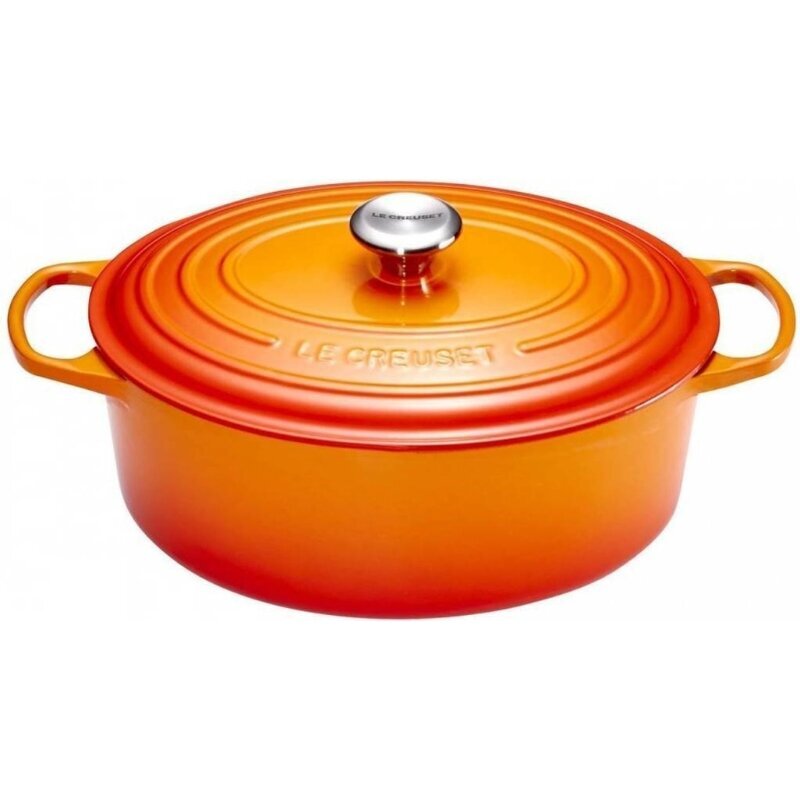 Le Creuset ovāls čuguna katls, 31 cm, 6,3L, oranžs цена и информация | Katli, tvaika katli | 220.lv