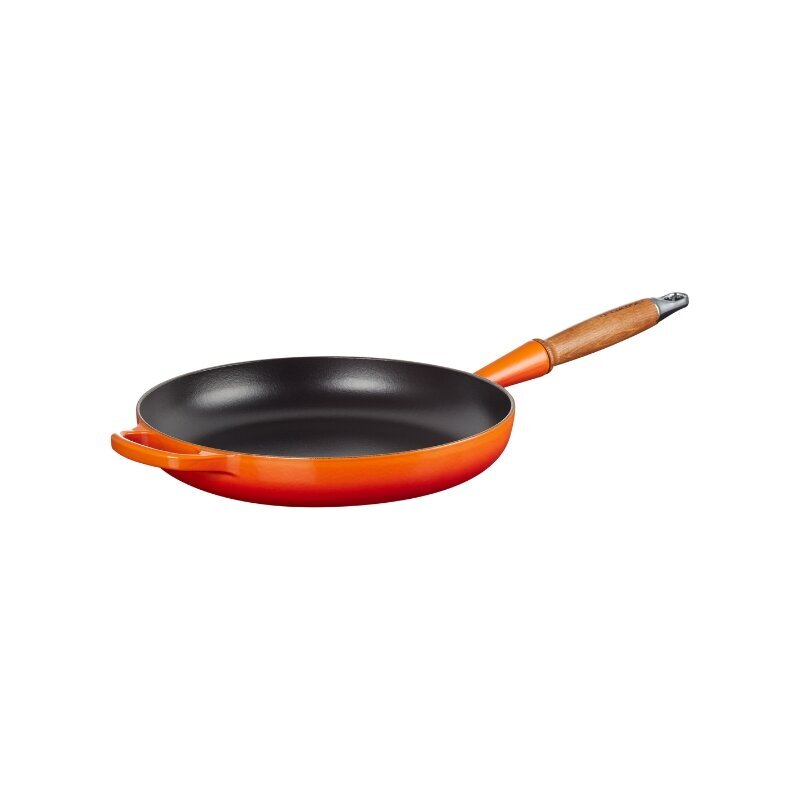 Le Creuset čuguna panna ar koka rokturi, Ø28 cm, oranža cena un informācija | Pannas | 220.lv