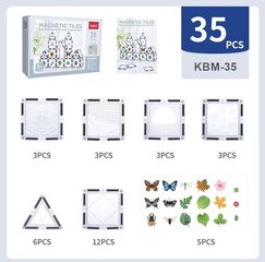 Magnētiskais konstrukcijas komplekts Kebo, 35 gab. cena un informācija | Konstruktori | 220.lv