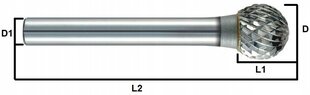 Нарезчик сварных швов VHM двойного действия 6 x 12 мм - 60 HRC цена и информация | Фрезы | 220.lv