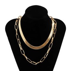Элегантное женское ожерелье из двух частей с золотым напылением цена и информация | Украшения на шею | 220.lv