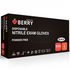 Vienreizlietojamie nitrila cimdi Berry Black, L, melni, 100 gab. цена и информация | Первая помощь | 220.lv