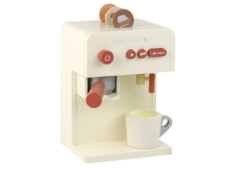 Koka kafijas automāts Lean Toys balts, 13 cm x 22 cm x 16 cm цена и информация | Rotaļlietas meitenēm | 220.lv