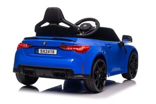 Vienvietīgs elektromobilis bērniem BMW M4, zils cena un informācija | Bērnu elektroauto | 220.lv