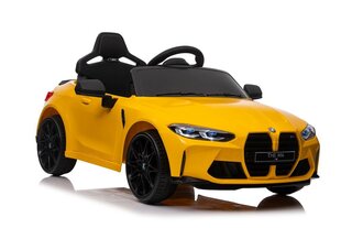 Vienvietīgs elektromobilis bērniem BMW M4, dzeltens cena un informācija | Bērnu elektroauto | 220.lv