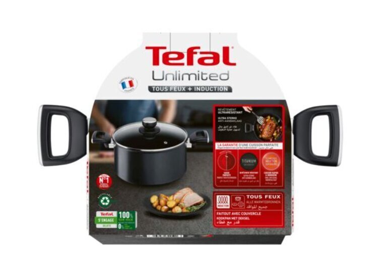 Katls ar vāku Tefal Unlimited G2554672, 24 cm, 5,2 l cena un informācija | Katli, tvaika katli | 220.lv