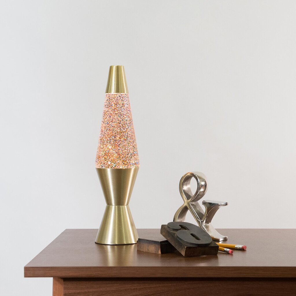 Lava lampa zelta spīdums 40cm цена и информация | Galda lampas | 220.lv