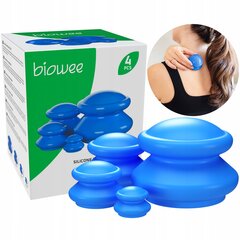 Китайские силиконовые банки Biowee Body Massage BS-056S, 4 шт цена и информация | Аксессуары для массажа | 220.lv