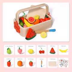 Деревянный набор фруктов в коробке цена и информация | Игрушки для девочек | 220.lv