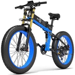 Elektriskais velosipēds Bezior X Plus, 26", zils, 1000W, 17,5Ah цена и информация | Электровелосипеды | 220.lv