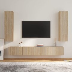 4-daļīgs TV skapja komplekts vidaXL, brūns cena un informācija | TV galdiņi | 220.lv
