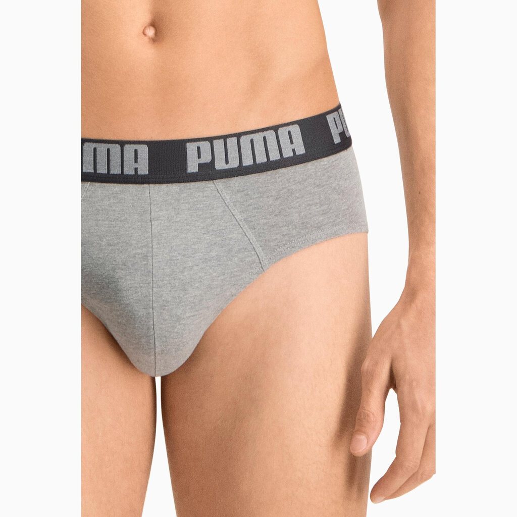 Puma Trikotāžas Apakšveļa Basic Brief Black Grey 889100 19 889100 19/S cena un informācija | Vīriešu apakšbikses | 220.lv