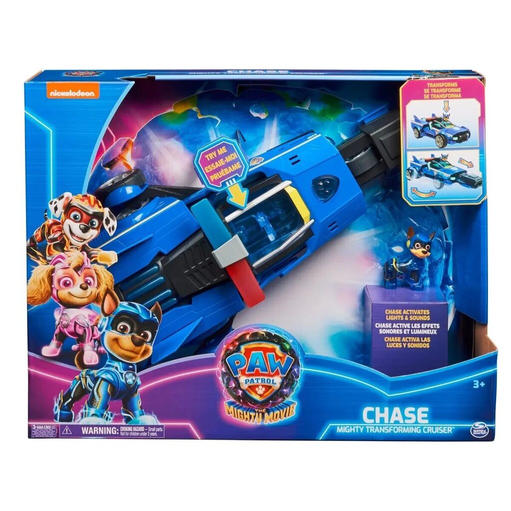 Interaktīva policijas automašīna Chase Paw Patrol The Movie 2, zila cena un informācija | Rotaļlietas zēniem | 220.lv
